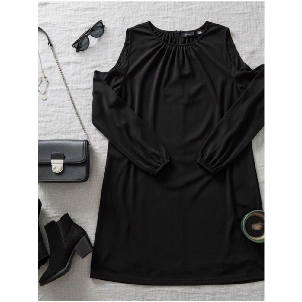 10 items for $20 Sale: Apt. 9 Black Cold-Shoulder Mini Dress-M - Picture 2 of 13